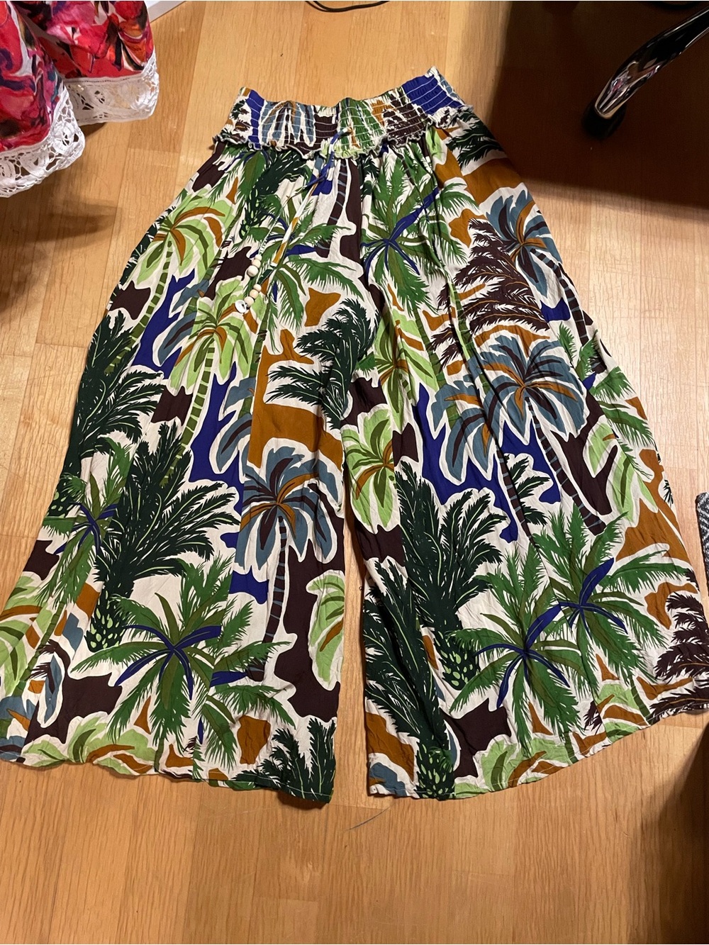 ☀️ SUMMER CLEARANCE 🛍️True Destinations Tropical Wide Leg Pants